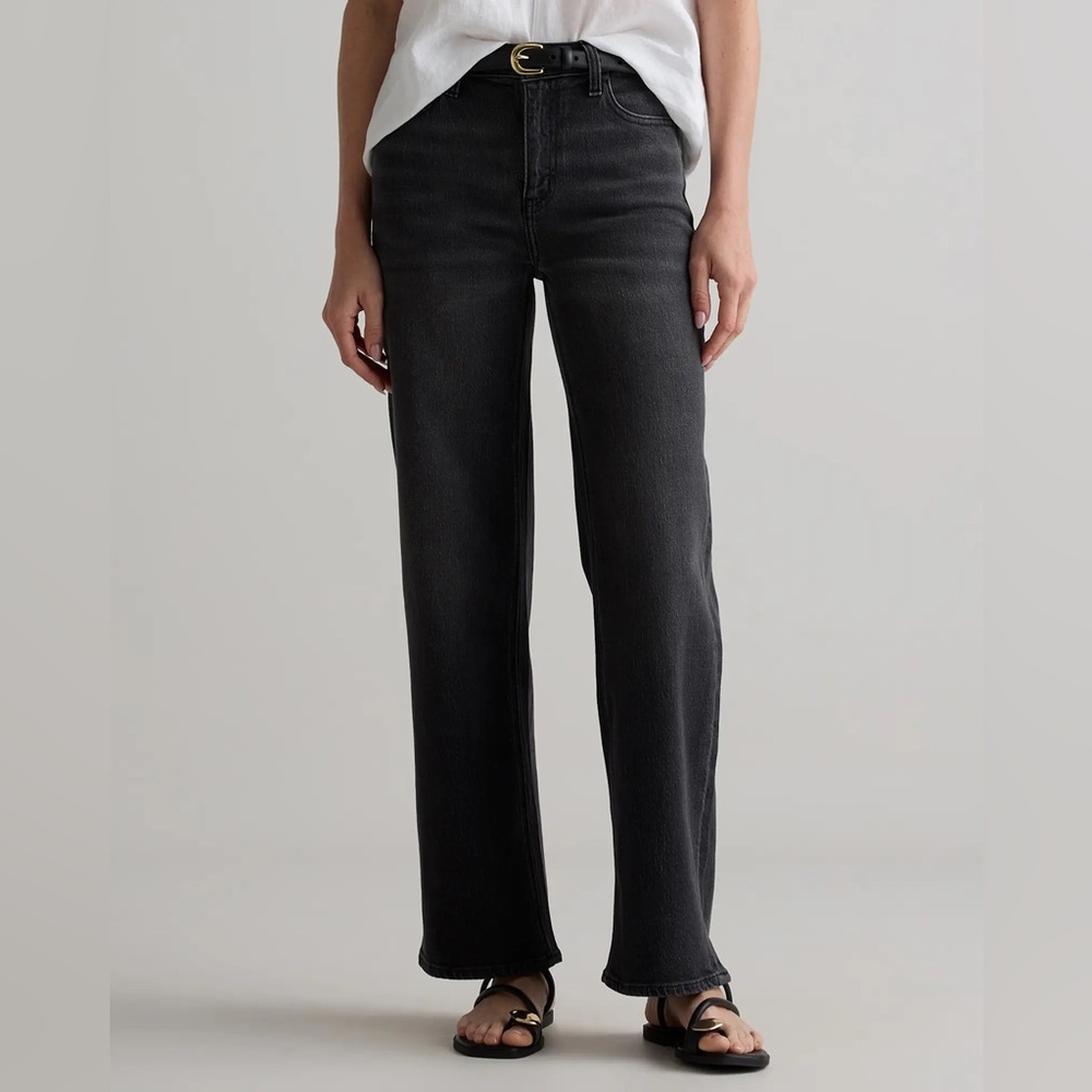 NWOT Quince Bella stretch relaxed straight jean charcoal black